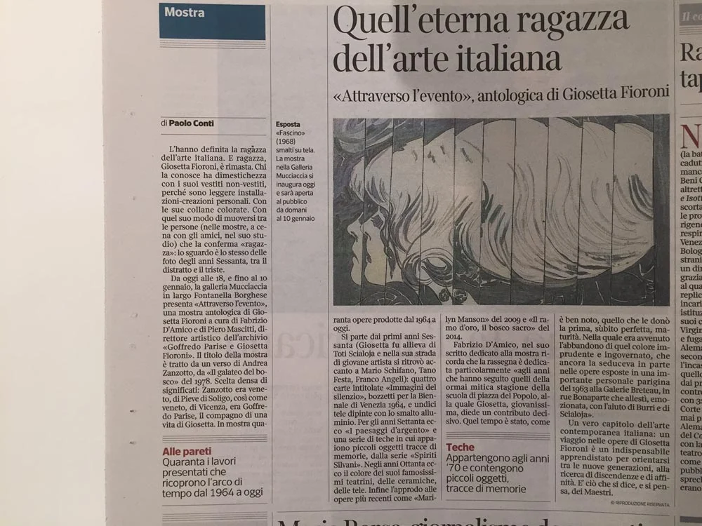 Giosetta Fioroni | Attraverso l'evento, PRESS