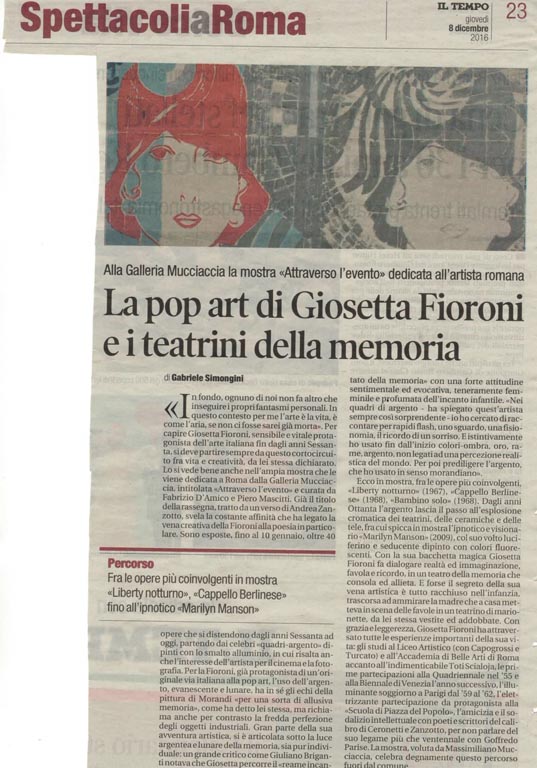 Giosetta Fioroni | Attraverso l'evento, PRESS