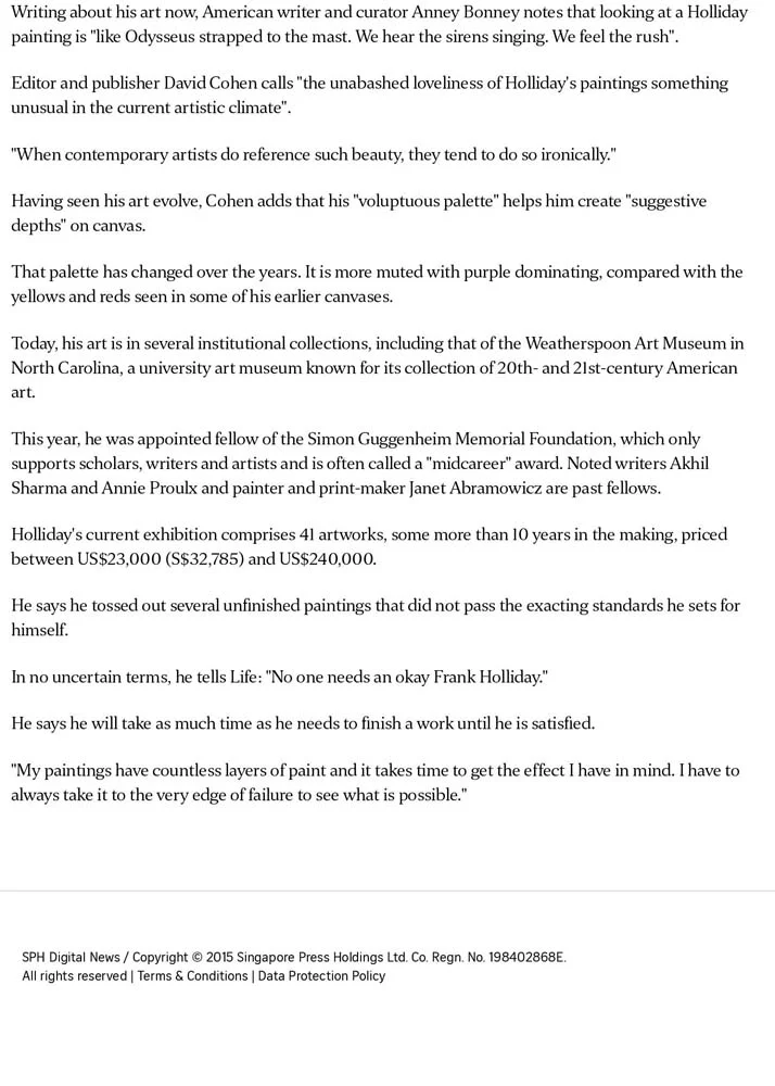 Frank Holliday - Media Coverage - PRESS