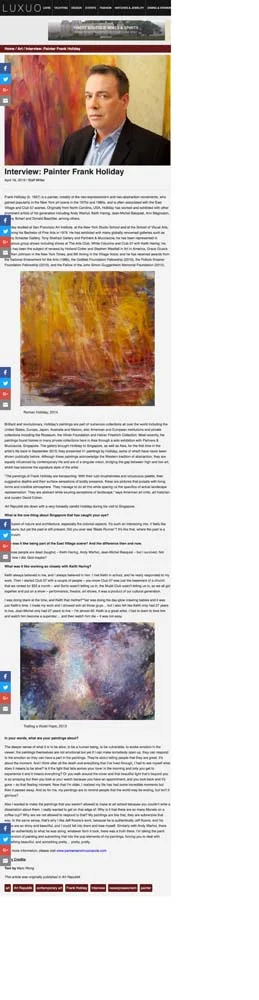 Frank Holliday - Media Coverage - PRESS