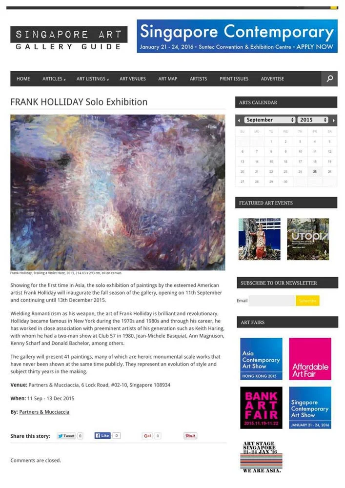 Frank Holliday - Media Coverage - PRESS