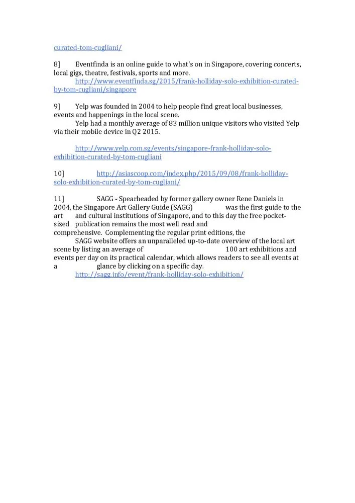 Frank Holliday - Media Coverage - PRESS