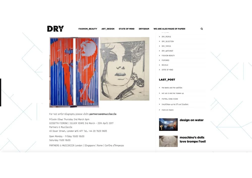 Giosetta Fioroni | Silver Years, PRESS