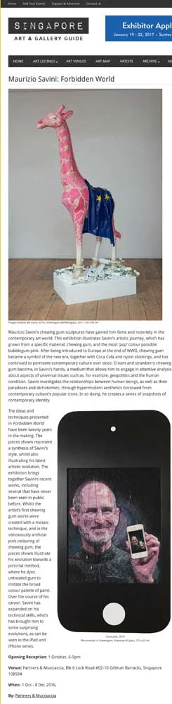 Maurizio Savini | Forbidden world - PRESS