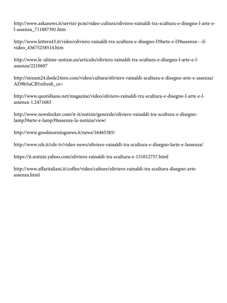 Oliviero Rainaldi | Works 2003 - 2013