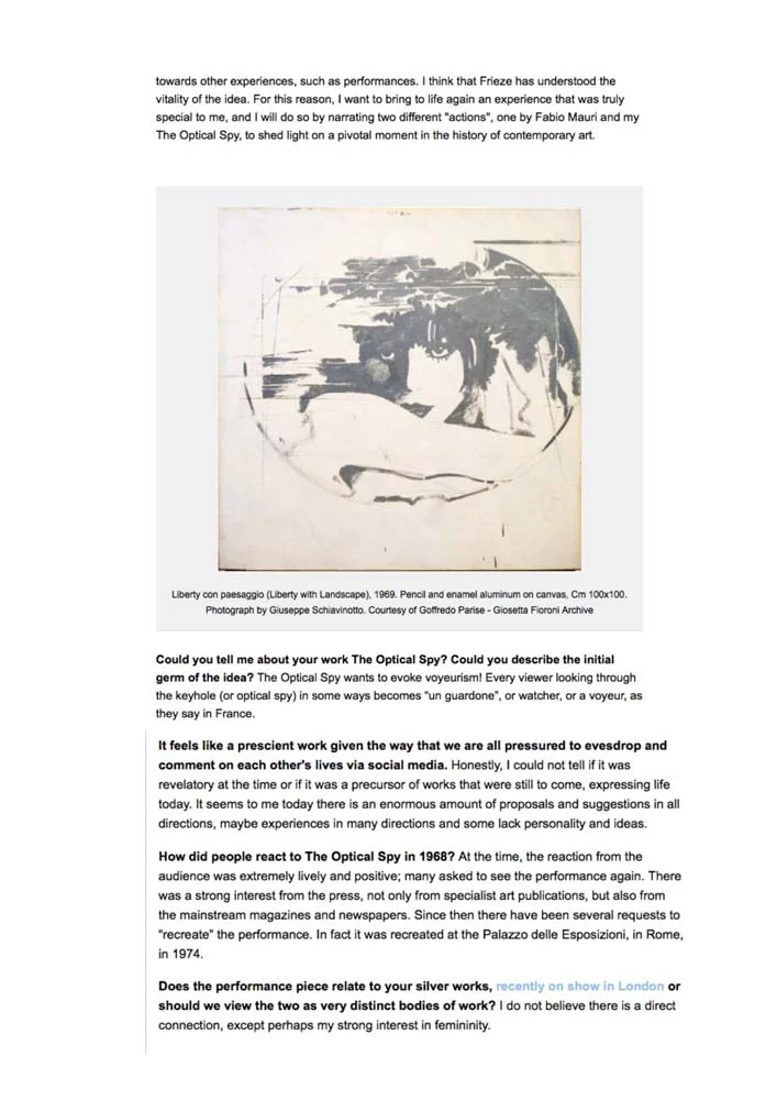 Giosetta Fioroni | Silver Years, PRESS