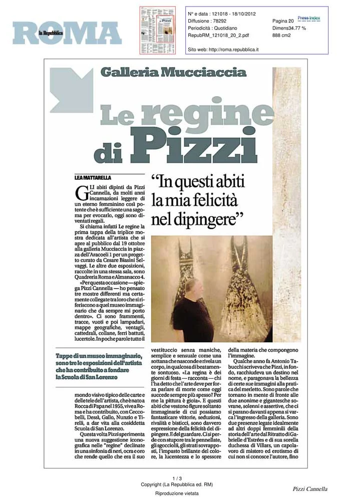 Piero Pizzi Cannella, Galleria Mucciaccia, Roma 2012