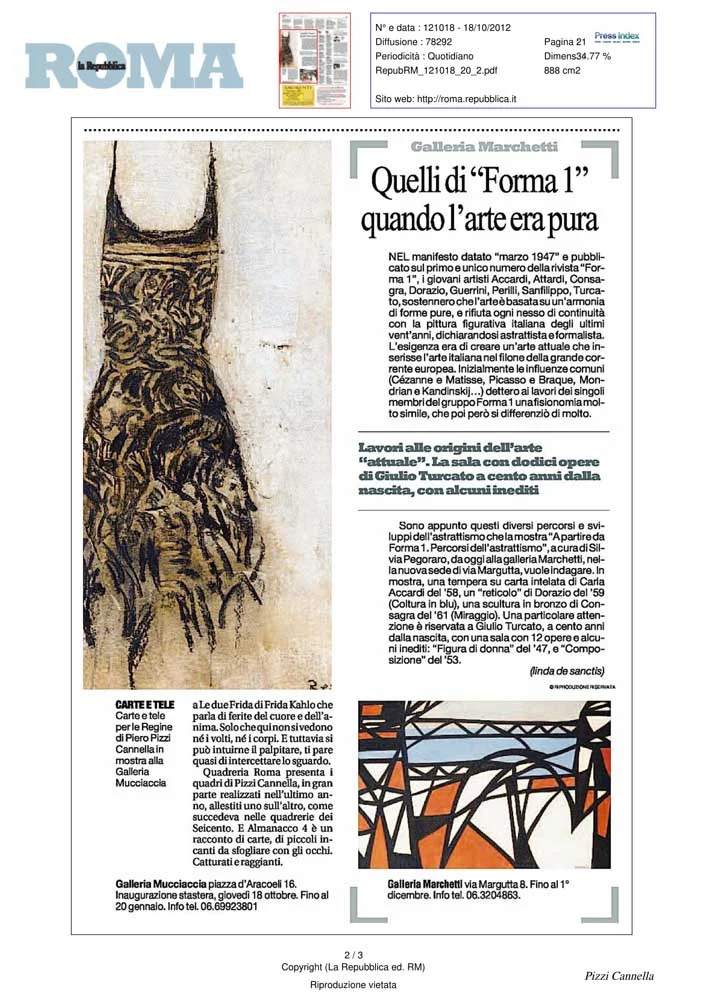 Piero Pizzi Cannella, Galleria Mucciaccia, Roma 2012