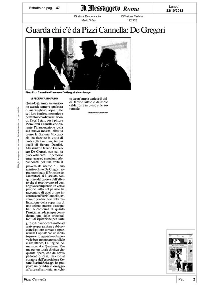 Piero Pizzi Cannella, Galleria Mucciaccia, Roma 2012