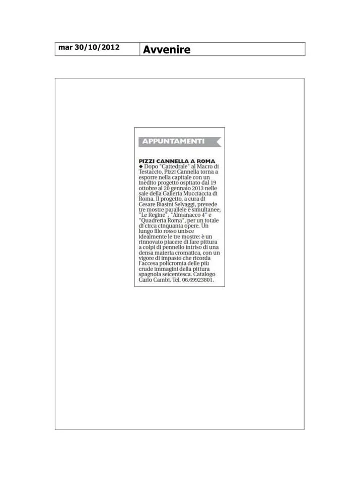 Piero Pizzi Cannella, Galleria Mucciaccia, Roma 2012