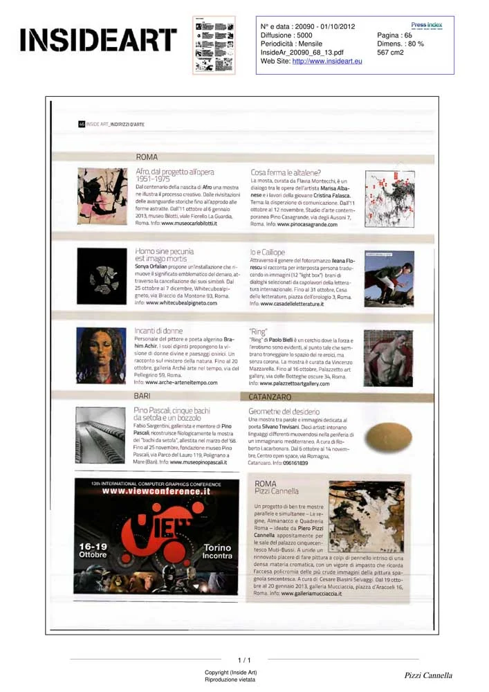 Piero Pizzi Cannella, Galleria Mucciaccia, Roma 2012