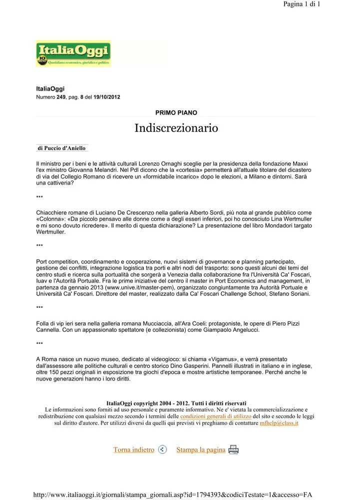 Piero Pizzi Cannella, Galleria Mucciaccia, Roma 2012