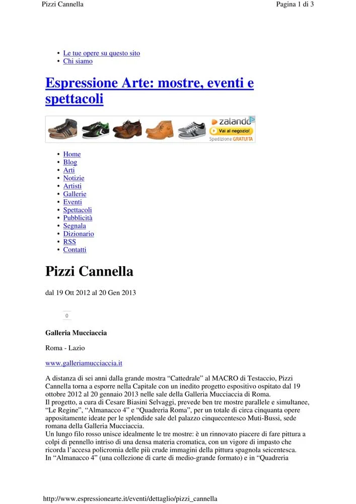 Piero Pizzi Cannella, Galleria Mucciaccia, Roma 2012