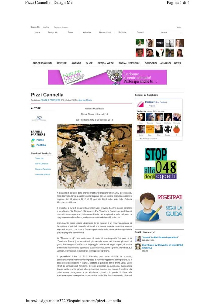 Piero Pizzi Cannella, Galleria Mucciaccia, Roma 2012