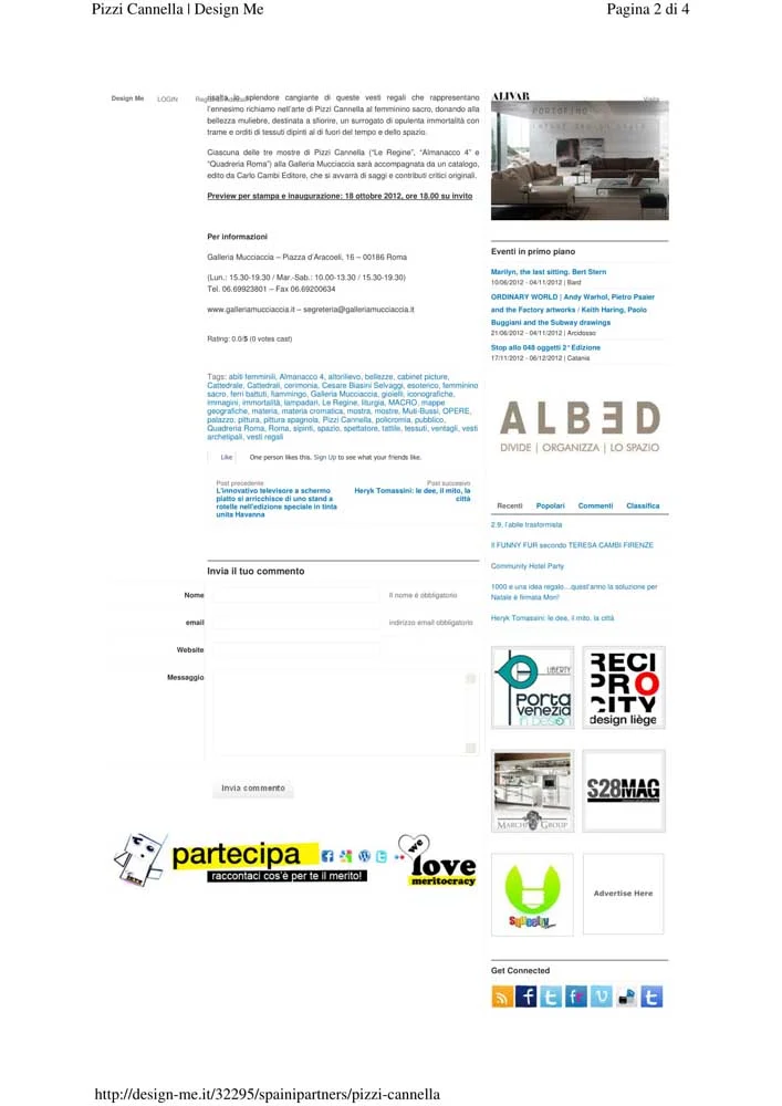 Piero Pizzi Cannella, Galleria Mucciaccia, Roma 2012