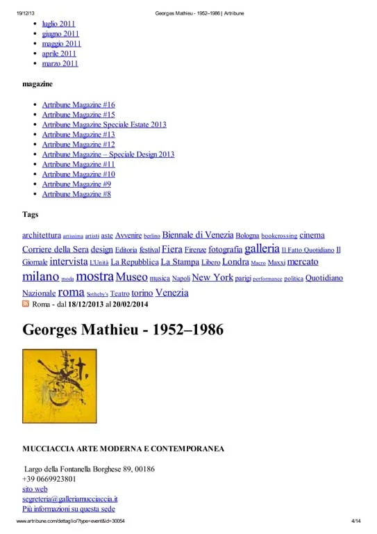 Press - Georges Mathieu | 1952