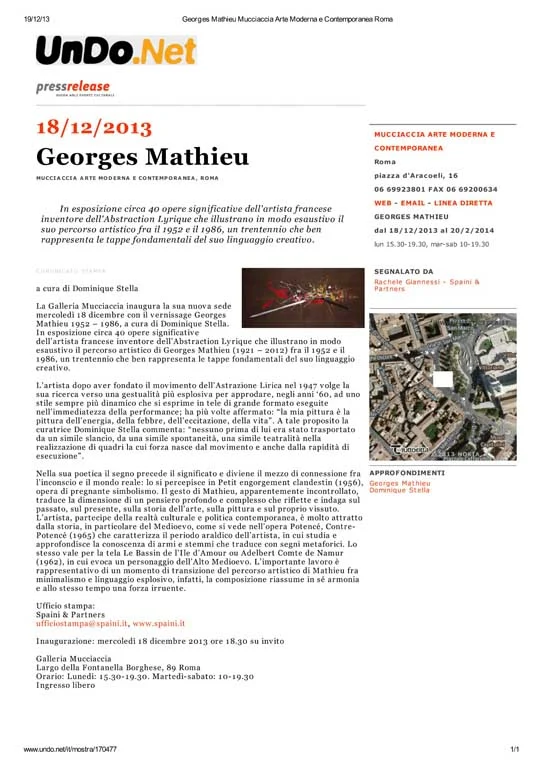 Press - Georges Mathieu | 1952