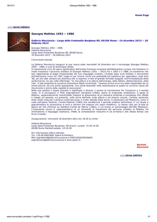 Press - Georges Mathieu | 1952