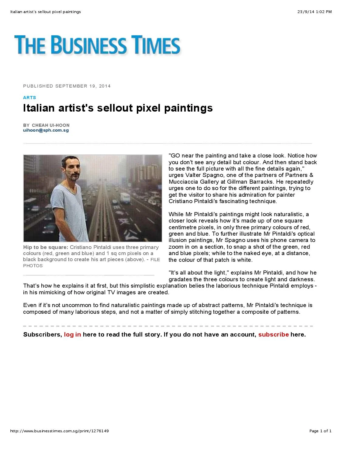 Press - Cristiano Pintaldi | Media Coverage