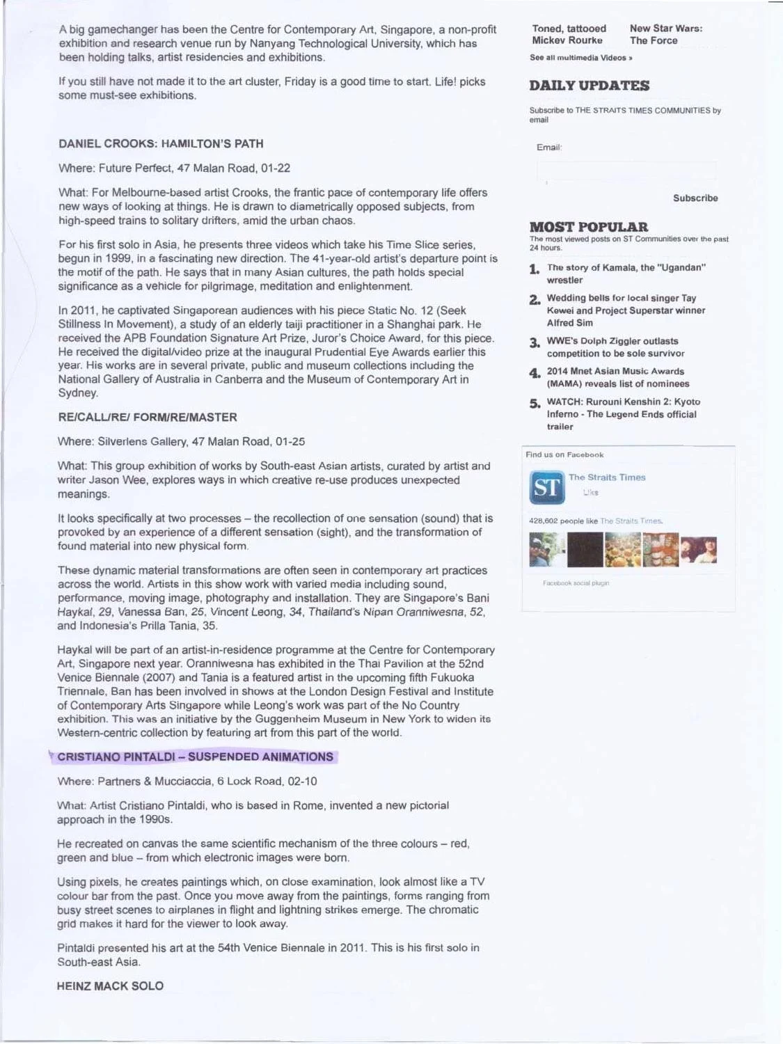 Press - Cristiano Pintaldi | Media Coverage