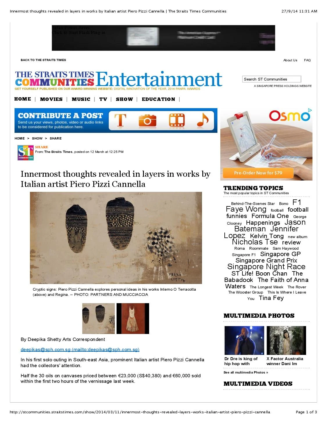 Press - Piero Pizzi Cannella | Media Coverage