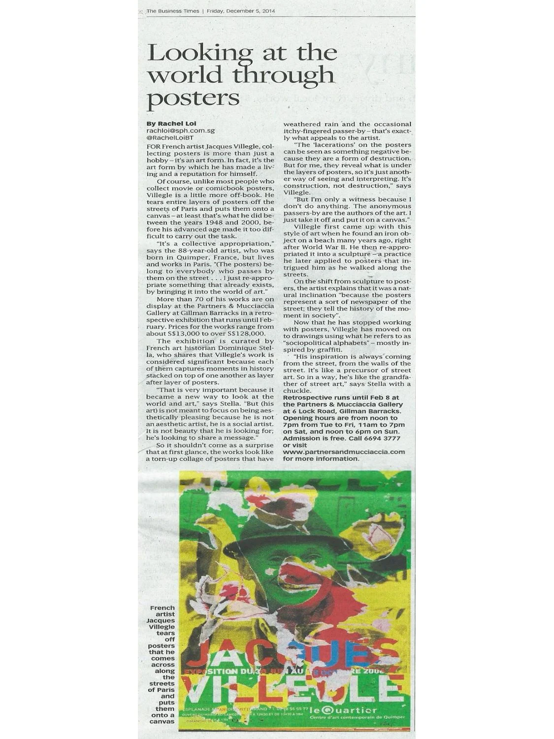 Press - Jacques Villeglé Retrospective | Media Coverage