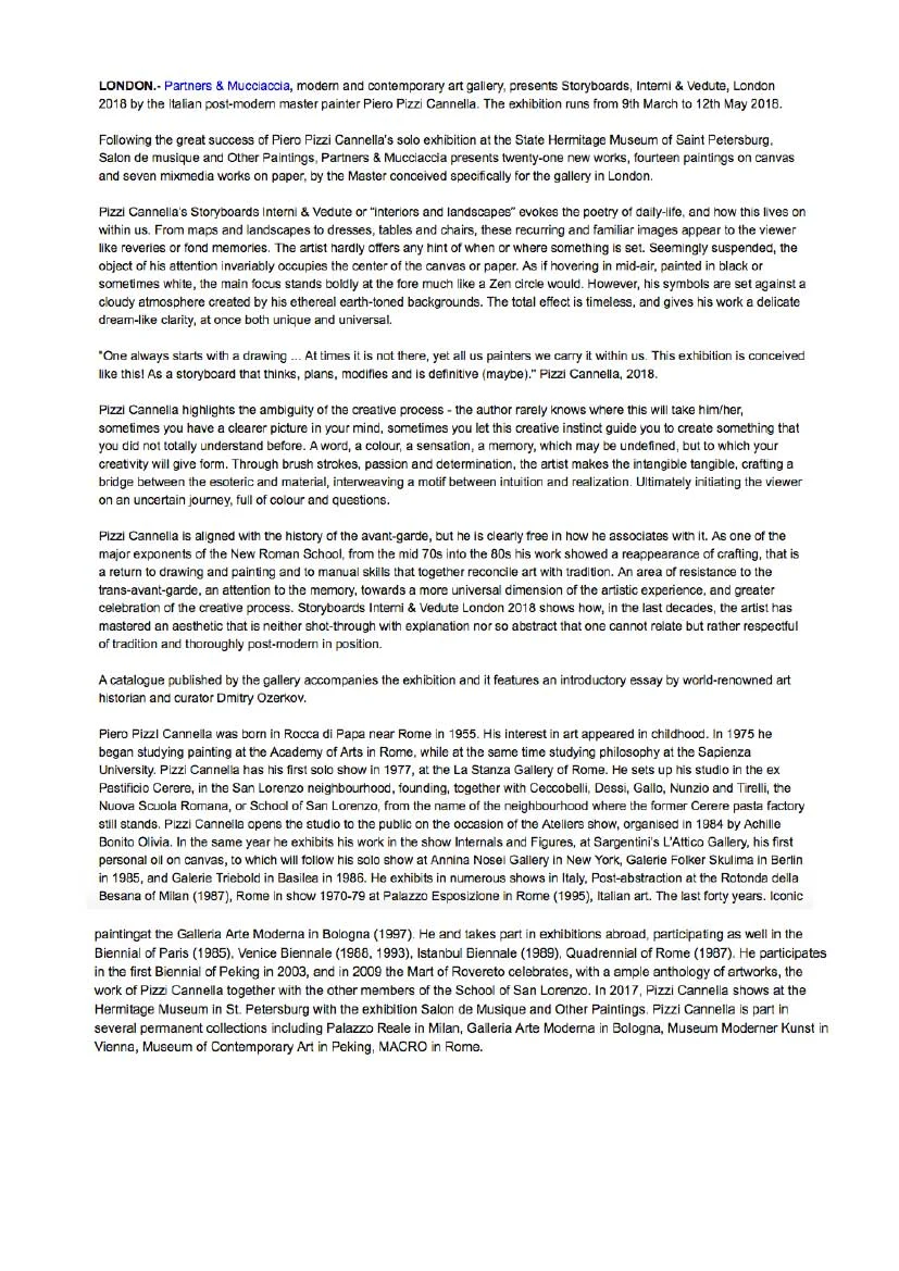 PIZZI CANNELLA Storyboards | Interni & Vedute - PRESS