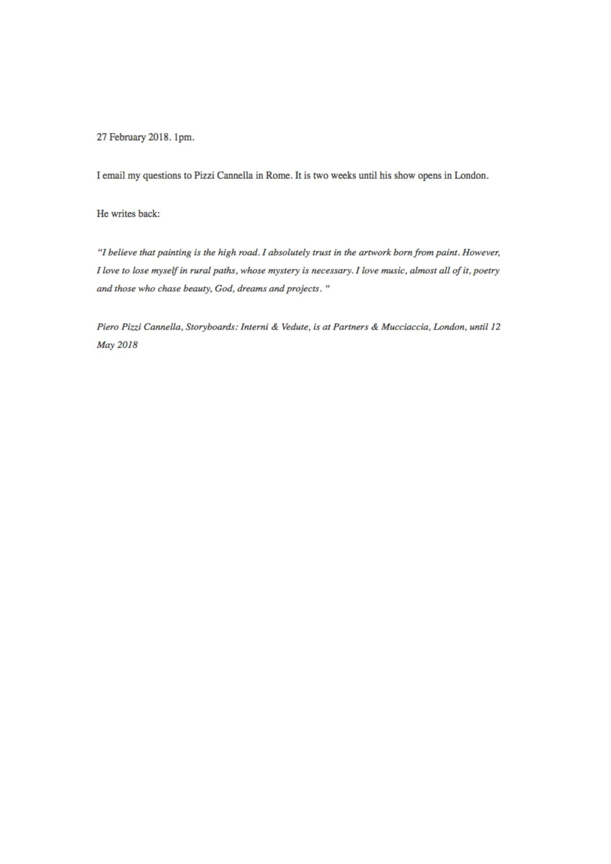 PIZZI CANNELLA Storyboards | Interni & Vedute - PRESS