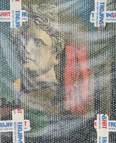Shen Shaomin, Handle with Care MoMA No.11, 2017, olio su tela, 73x59.1 cm Shen Shaomin, Handle with Care MoMA No.11, 2017, olio su tela, 73x59.1 cm