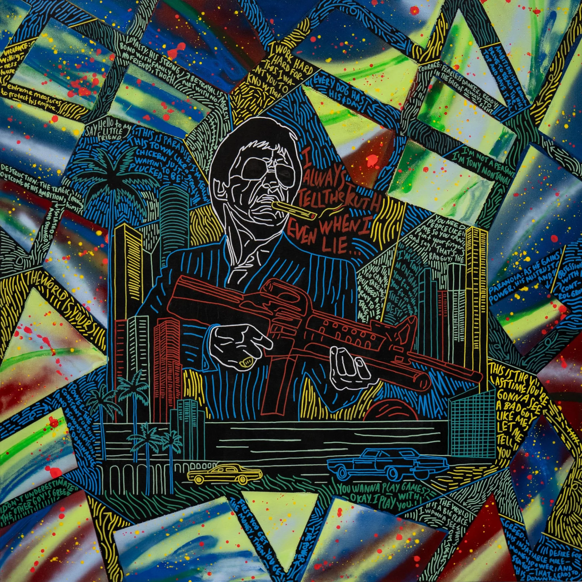 No Fear No Limits, 2025, Acrylic and Marker on Canvas, 130x130 cm No Fear No Limits, 2025, Acrylic and Marker on Canvas, 130x130 cm