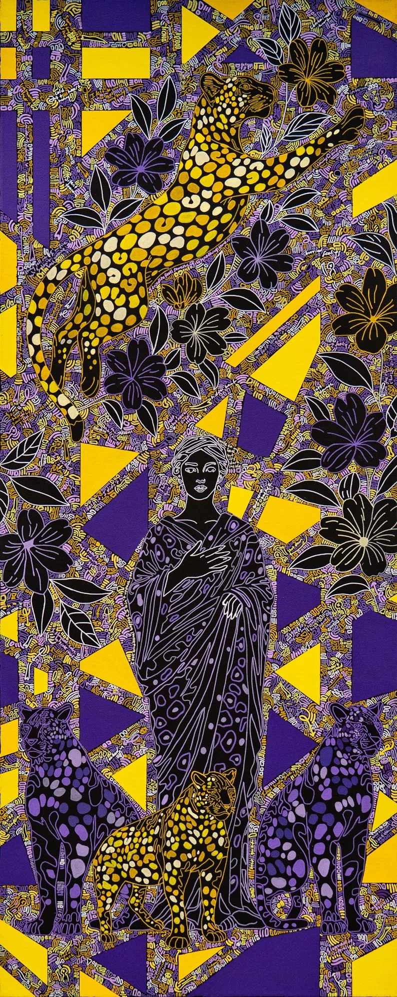 Unfelt, 2026, Acrylic and Marker on Canvas, 150x60 cm Unfelt, 2026, Acrylic and Marker on Canvas, 150x60 cm